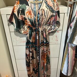 Cost Plus World Market Vibrant Patterned Maxi Dress